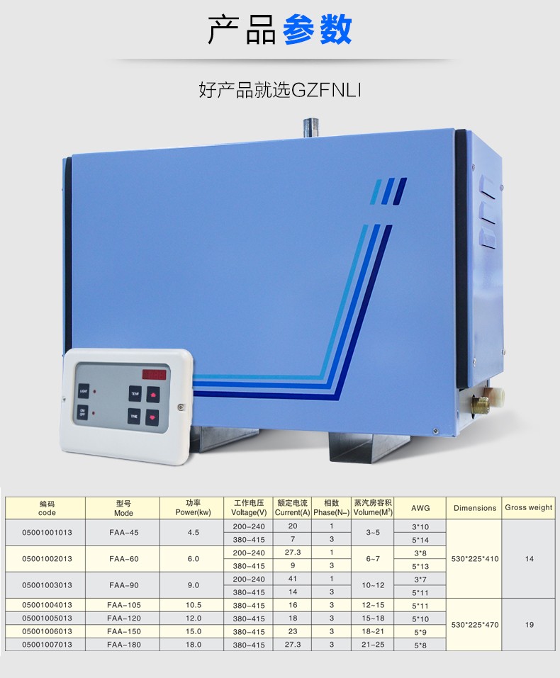 FAA系列蒸汽機(jī)參數(shù)